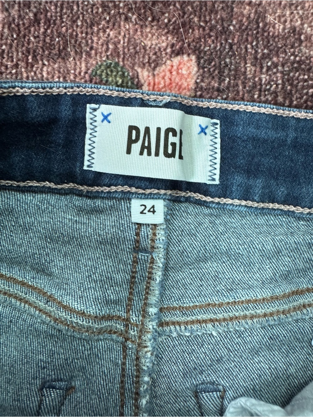 Paige Anessa Wide Leg Cropped High-Rise Jeans in Dark Blue Size 24 - Picture 4 of 8